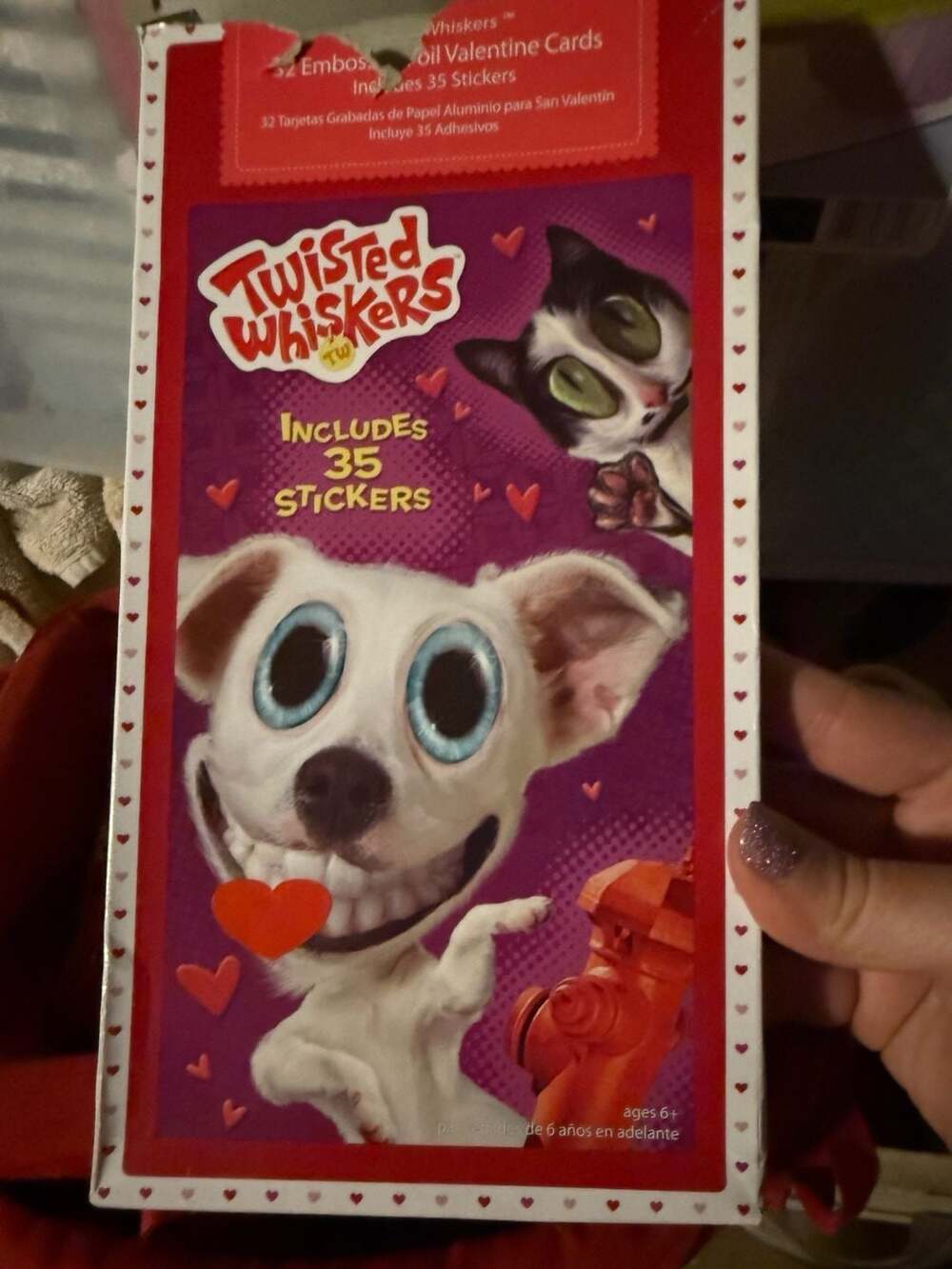 Twisted Whiskers Embossed Foil Valentine Cards With Stickers